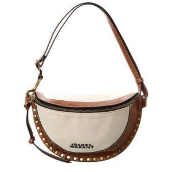 Isabel Marant Skano Canvas & Leather Shoulder Bag - Picture 1 of 6